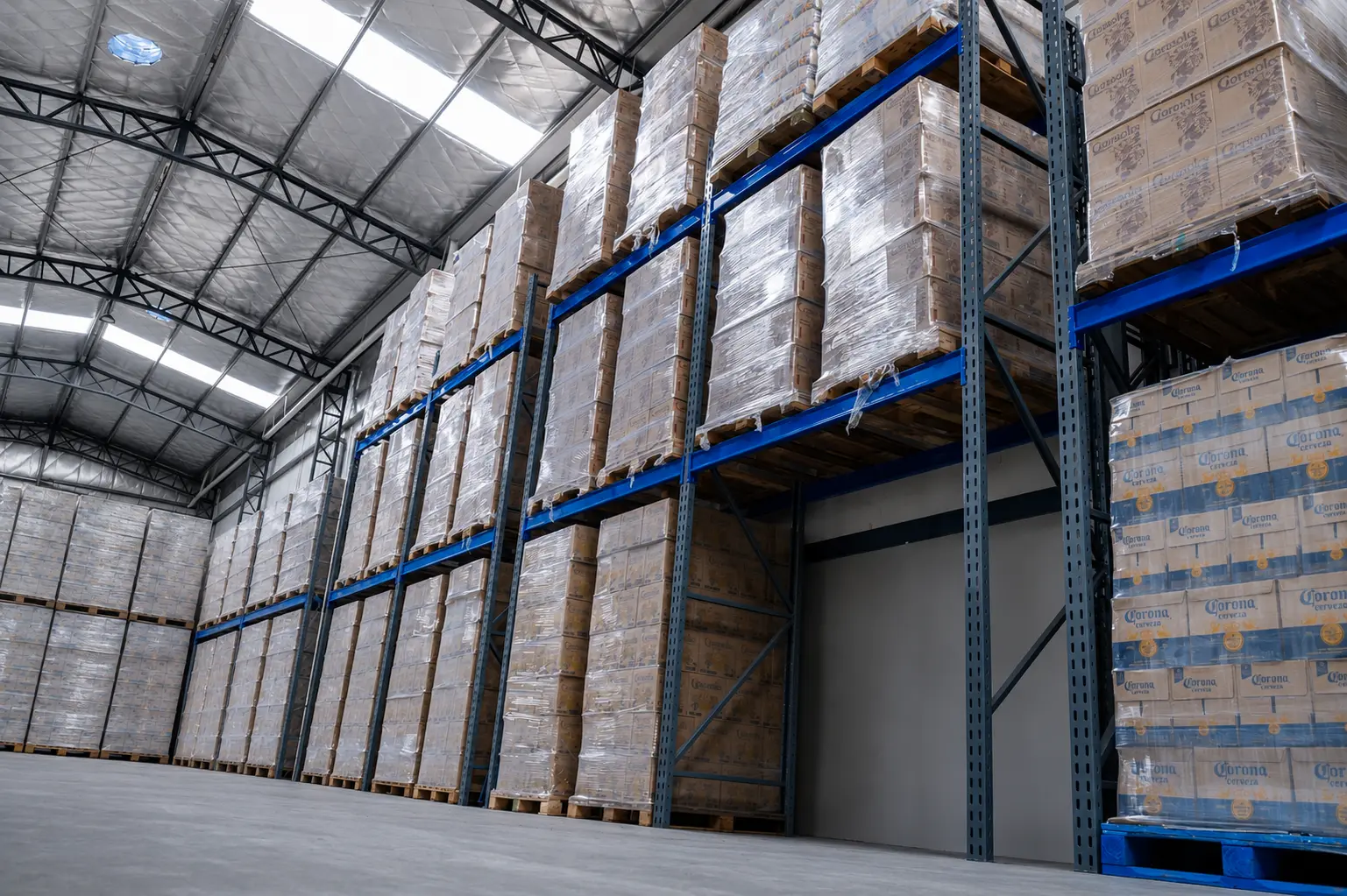 Depósito con pallets organizados